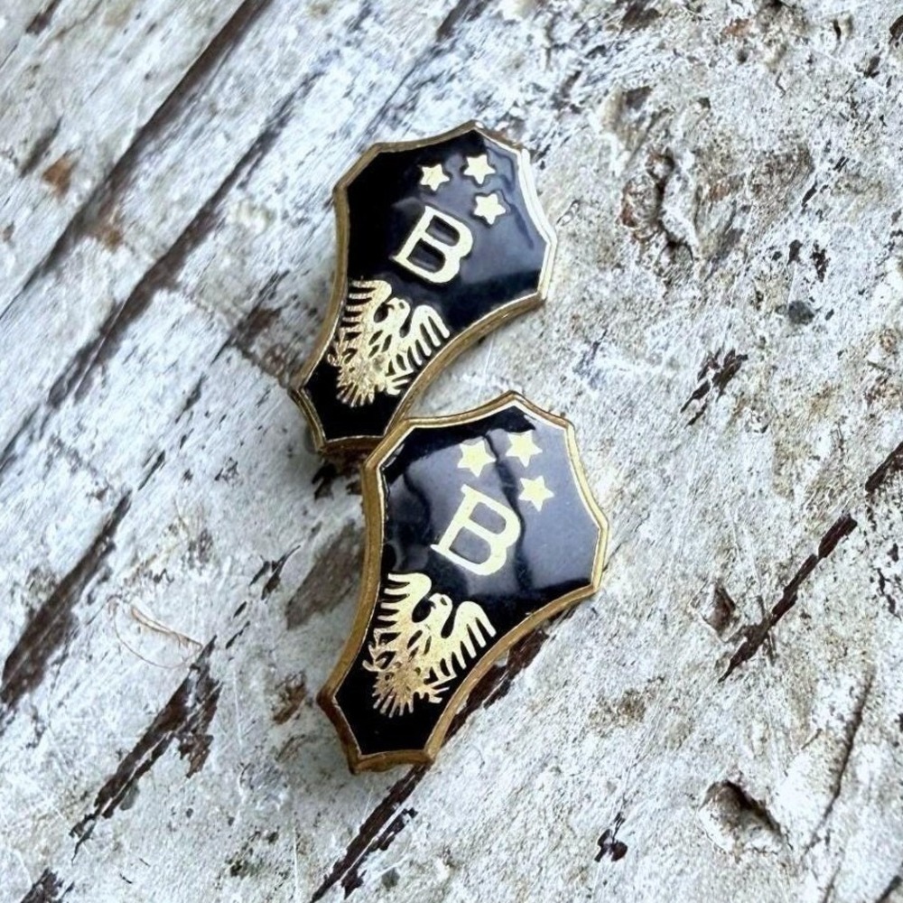 Vintage National Beta Club Lapel Pins Set of 2 Gold Tone Academic Award Pins